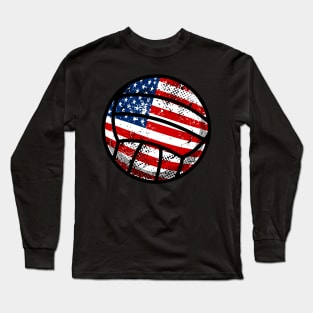 Volleyball American Flag 4Th Of July Long Sleeve T-Shirt